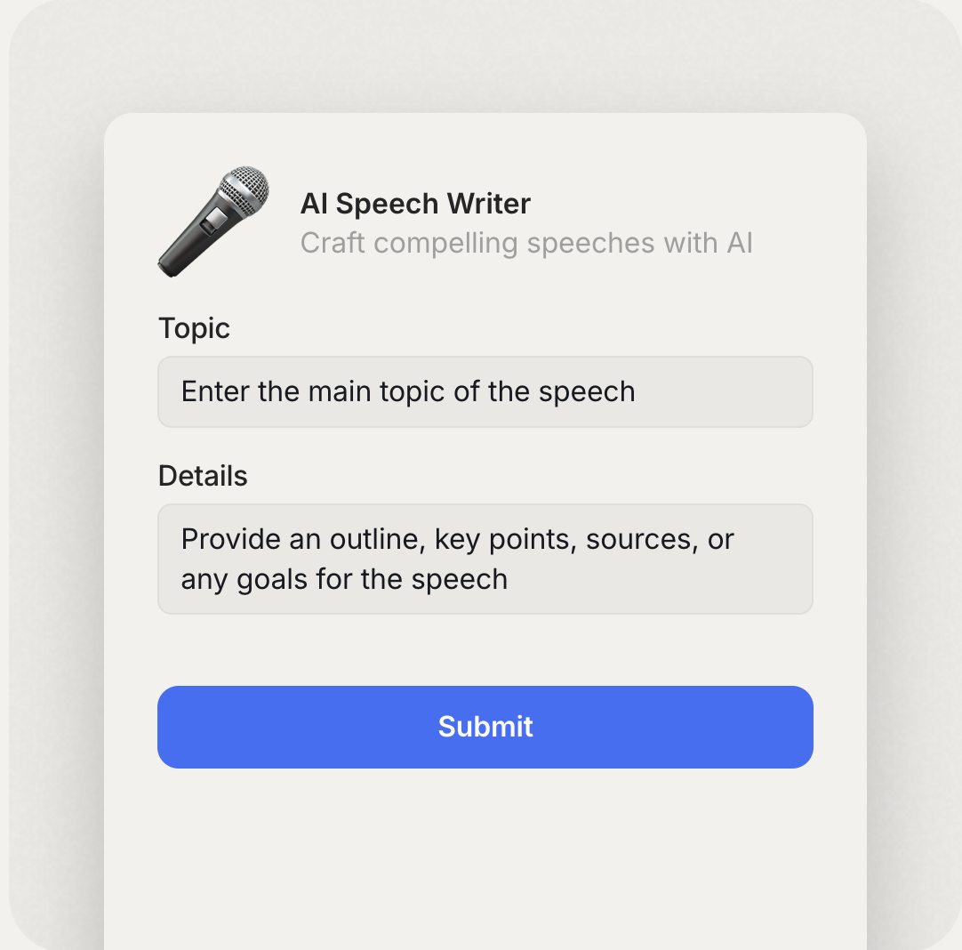 Allow Nily AI Speech Writer to create a structured, informative and engaging Keynote about any topic in seconds